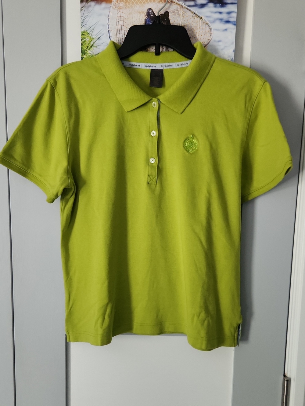 Liz Claiborne Womens Lime Green Polo Shirt, size L